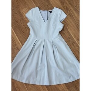 Brooks Brothers Dress Size 14 Knee Length Cap Sleeve Pale Blue Summer Dress